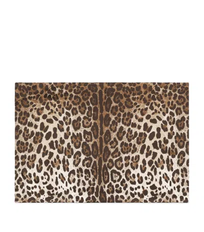 Dolce & Gabbana Casa Set Of 2 Cotton Leopard Pillowcases In Brown