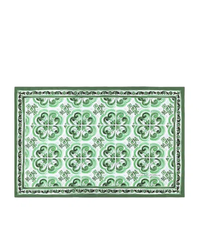 Dolce & Gabbana Casa Set Of 2 Cotton Majolica Pillowcases In Green