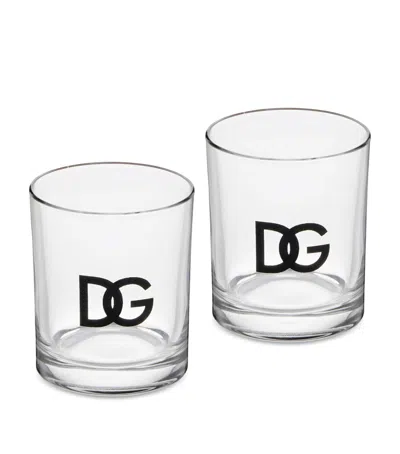 Dolce & Gabbana Casa Set Of 2 Dg Millennials Logo Glasses In White