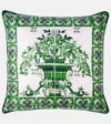 Dolce & Gabbana Casa Small Printed Silk Twill Cushion In Green