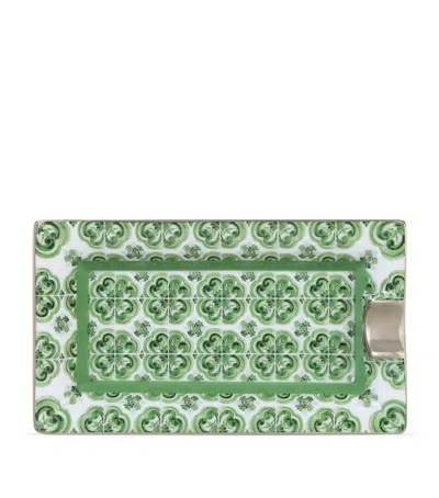 Dolce & Gabbana Casa Verde Maiolica Ashtray In Green