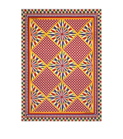 Dolce & Gabbana Casa Wool-silk Carretto Print Throw In Multi