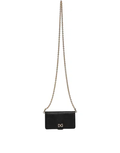 Dolce & Gabbana Case Flip Cover Black Calf Leather Iwomen's X - Xs Women's Phone