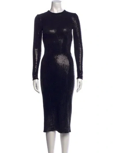 Pre-owned Dolce & Gabbana Cashgora Midi Length Dress In Black