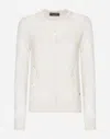Dolce & Gabbana Cashmere Silk Lace Cardigan In White