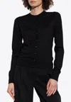 Dolce & Gabbana Cashmere And Silk Crewneck Cardigan In Black