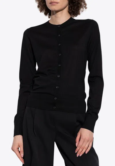 DOLCE & GABBANA CASHMERE AND SILK CREWNECK CARDIGAN
