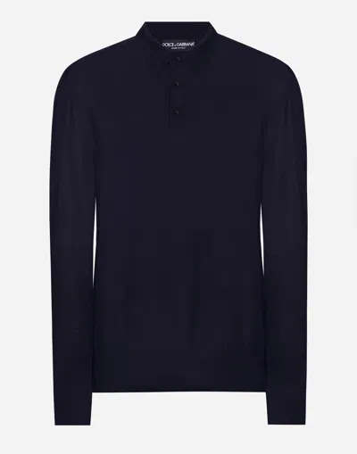 Dolce & Gabbana Cashmere And Silk Polo-shirt In Burgundy