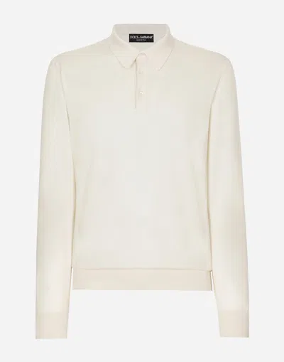 Dolce & Gabbana Cashmere And Silk Polo-shirt In White