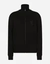 Dolce & Gabbana Cashmere Silk Zip-up Sweatshirt In Black