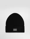 Dolce & Gabbana Cashmere And Wool Hat With Branded Tag In Black