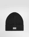 Dolce & Gabbana Cashmere And Wool Hat With Branded Tag In Grey