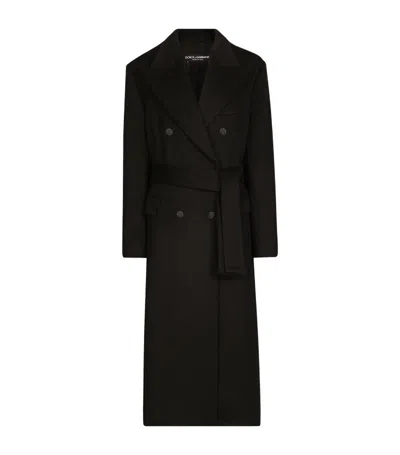 Dolce & Gabbana Double-breasted Coat In Black