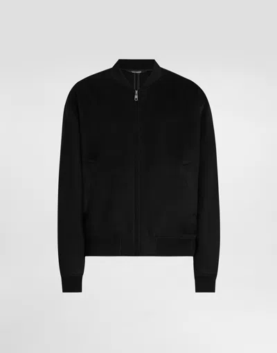 Dolce & Gabbana Cashmere Bomber Jacket In Black