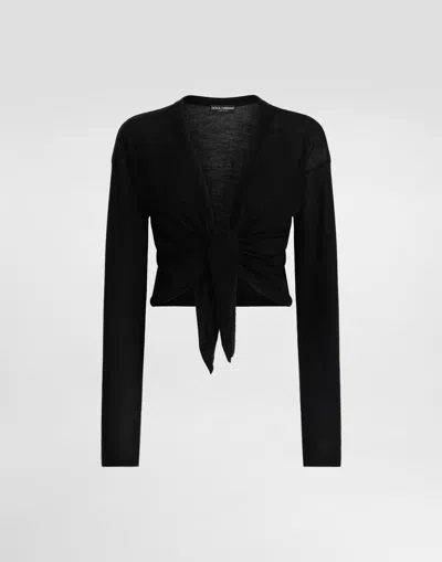 Dolce & Gabbana Cashmere Cardigan In Black