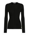 Dolce & Gabbana Long Sleeve Ribbed Knit Cardigan In Black