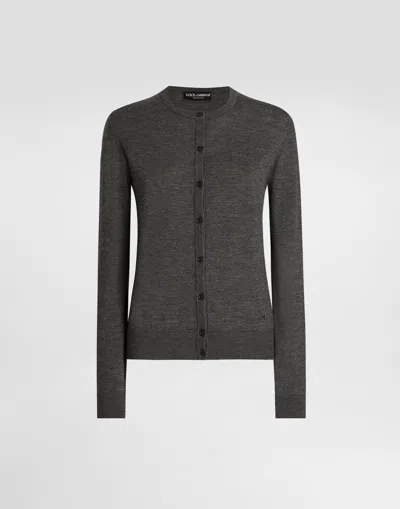 Dolce & Gabbana Cashmere Cardigan In Gray