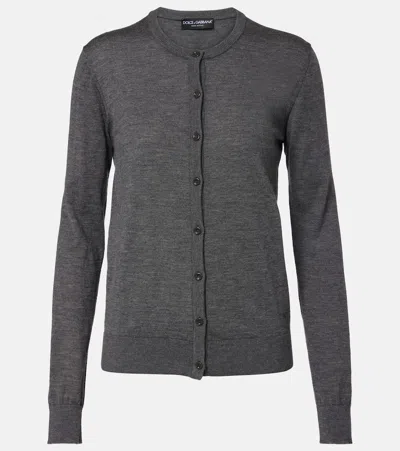 Dolce & Gabbana Cashmere Cardigan In Gray