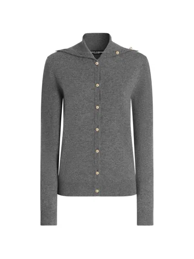 Dolce & Gabbana Cashmere Cardigan In Gray