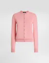 Dolce & Gabbana Cashmere Cardigan With Inside-out Seams In Pink