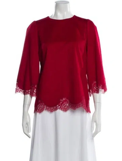Pre-owned Dolce & Gabbana Cashmere Crew Neck Blouse In Red