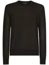 Dolce & Gabbana Long-sleeved Overdyed Jersey T-shirt In Grey