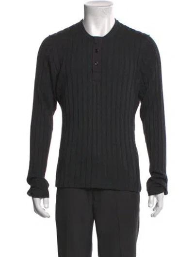 Pre-owned Dolce & Gabbana Cashmere Crew Neck Polo Sweater In Gray