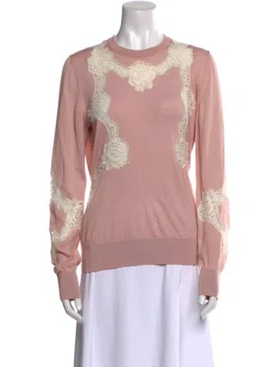 Pre-owned Dolce & Gabbana Cashmere Crew Neck Sweater In Pink