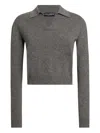Dolce & Gabbana Cashmere Polo Sweater In Gray