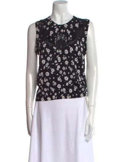 Pre-owned Dolce & Gabbana Cashmere Floral Print Sweater In Black