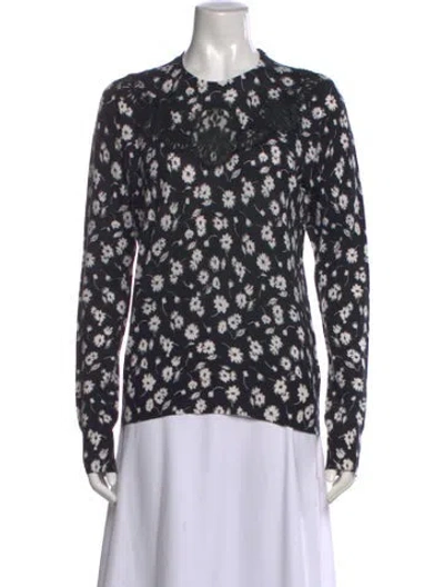 Pre-owned Dolce & Gabbana Cashmere Floral Print Sweater In Black
