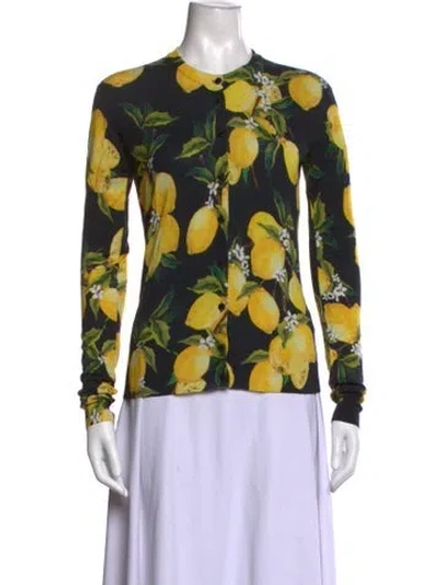 Pre-owned Dolce & Gabbana Cashmere Floral Print Sweater In Black