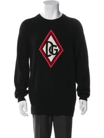 Pre-owned Dolce & Gabbana Cashmere Graphic Print Pullover In Black