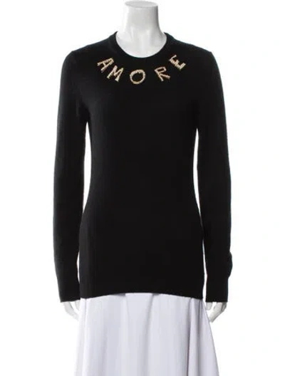 Pre-owned Dolce & Gabbana Cashmere Graphic Print Sweater In Black