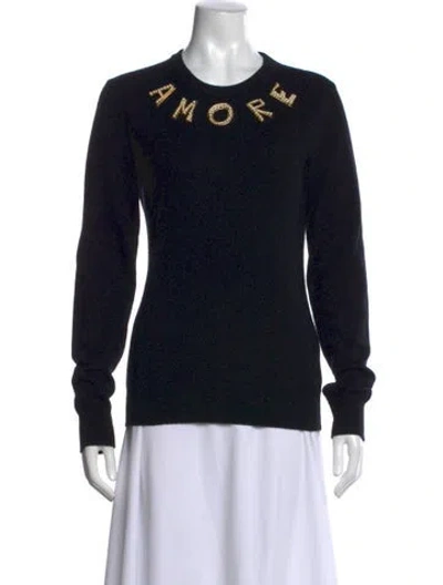 Pre-owned Dolce & Gabbana Cashmere Graphic Print Sweater In Black