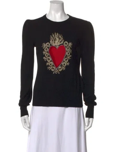 Pre-owned Dolce & Gabbana Cashmere Graphic Print Sweater In Black