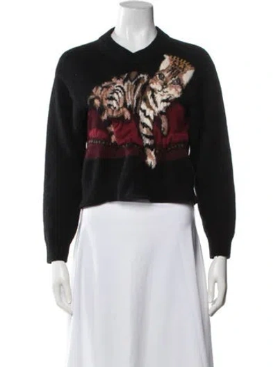 Pre-owned Dolce & Gabbana Cashmere Graphic Print Sweater In Black