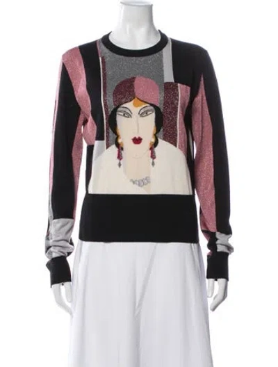 Pre-owned Dolce & Gabbana Cashmere Graphic Print Sweater In Black