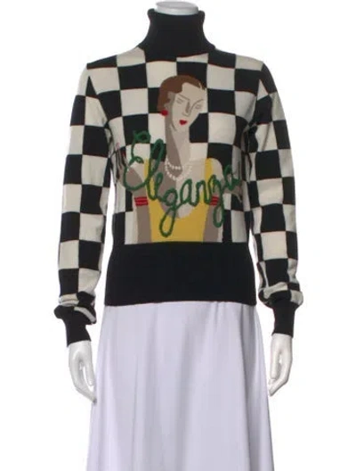 Pre-owned Dolce & Gabbana Cashmere Graphic Print Sweater In Black
