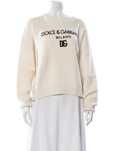 Pre-owned Dolce & Gabbana Cashmere Graphic Print Sweater In Neutral