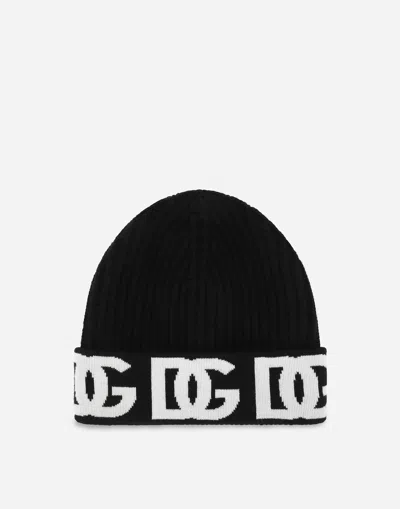DOLCE & GABBANA CASHMERE HAT WITH JACQUARD DG LOGO