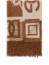 Dolce & Gabbana Cashmere Jacquard Blanket In Braun