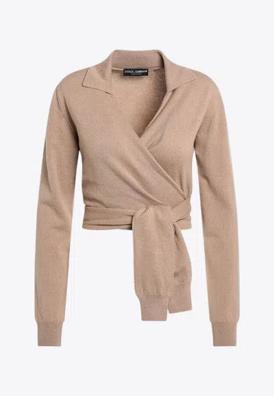 DOLCE & GABBANA CASHMERE KNIT CROPPED TOP