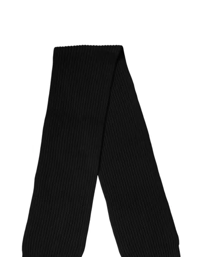 Dolce & Gabbana Cashmere Knit Scarf In Black