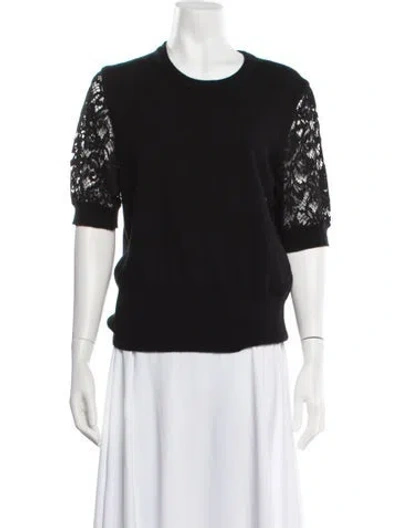 Pre-owned Dolce & Gabbana Cashmere Lace Pattern Sweater In Black