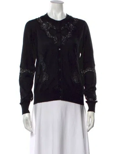 Pre-owned Dolce & Gabbana Cashmere Lace Pattern Sweater In Black