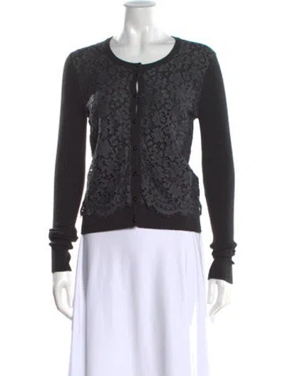 Pre-owned Dolce & Gabbana Cashmere Lace Pattern Sweater In Gray