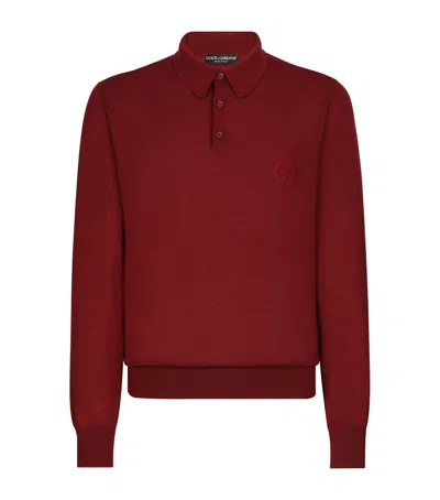 Dolce & Gabbana Cashmere Polo-style Sweater In Purple