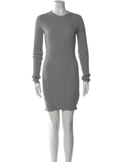 Pre-owned Dolce & Gabbana Cashmere Mini Dress In Gray