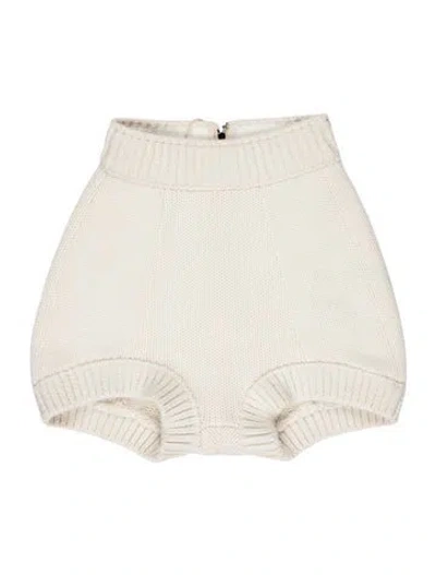 Pre-owned Dolce & Gabbana Cashmere Mini Shorts W/ Tags In White